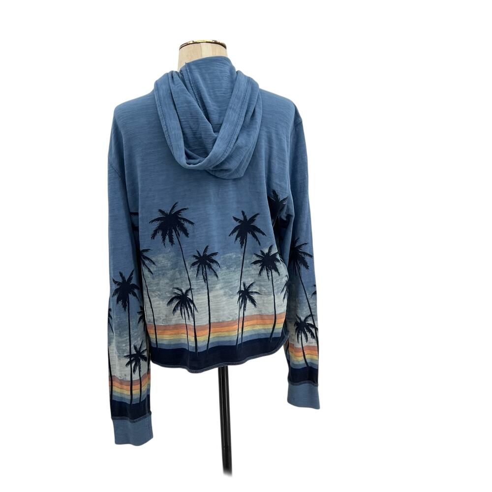 Faherty Sunwashed Slub Hoodie Palm‎ Tree Sunset Graphic Organic Cotton Medium - Picture 6 of 9